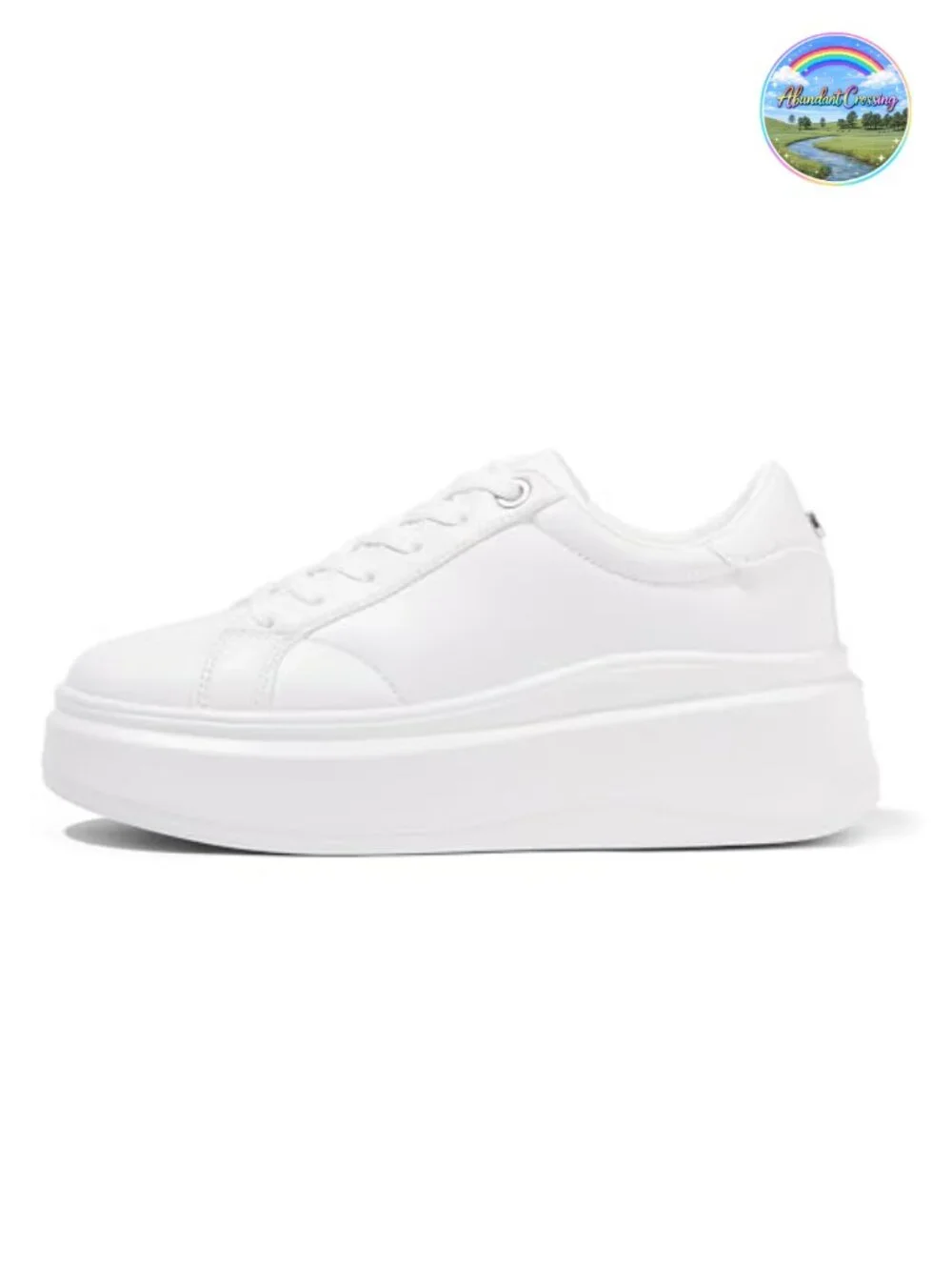 Women's Platform Sneakers Faux Leather Lace-Up 2.6 inch